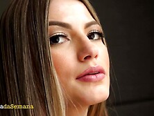 Brunette Dhenelle Fernandes erotic solo - Big fake tits