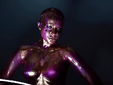 Metallic Bodypainted Russian Beauty