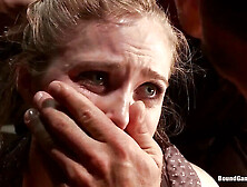 Little Blonde American Girl First Time Gangbang DP in Mexico Hostel - Scared and Excited