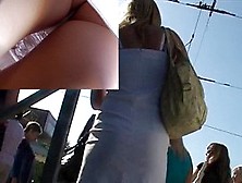 Upskirt View Of Tender Costume