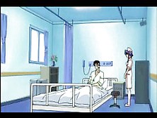 Hentai doll riding shaft in a hospital bed