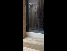 Anal Masturbation In The Shower With Huge Dildo