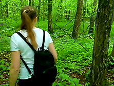 Shy student slut helped me spunk and showed her slutty talents! Risky oral sex and hand-job in the forest with birds singing! Ac