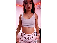 Horny Amateur Masked Asian Teen Toying On Webcam Show
