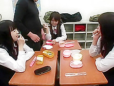 Japanese Schoolgirls Facials In School