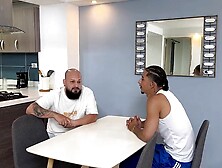 My boyfriend's most excellent ally seduces me until I'm actually turned on,  and I suck his large jock and let him screw me until