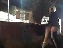 public sex in front of viewers short skirt flashing no panties shows pussy gets caught
