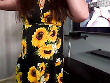 SUCKING STEPBROTHER'S weenie & SWALLOWING his CUM during the time that showing him my bare pics