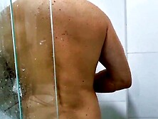 I was in the shower when my stepmother spied on me to suck my dong.