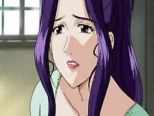 Hentai: Cabelo roxo com peitos grandes para serem desmontados.