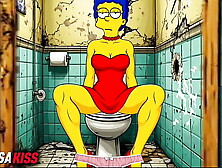 Married Housewife Gets Banged In A Public Naughty Restroom. Porn parody