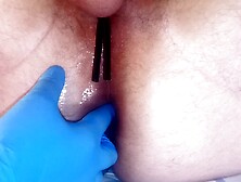 Preparing for fisting.  Lesson 2.  A gigantic toy enters the butthole much easier than before