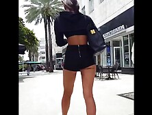 Skinny Gym Girls In Super Short Shorts