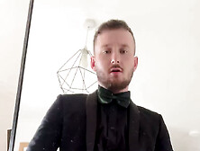 Suited Tux Mirror Wank & Cum