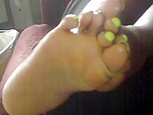 Yellow Long Toenails Foot Tease