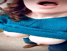 Meaty breasted stunner with lengthy,  curly hair is posing on web cam,  every once in a while