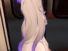 Hot cat girl got fucked hard and creampied on a public train