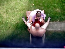 Backyard Oral Sex's - A View From Above As Missy Blows George's Rod