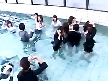 Asian uniform wetlook swim