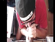 Black Cock Loving Gloryhole Gay Sucking Cock With Facial End