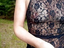 I was caught by stranger hunter during forest walk in provocative clothes