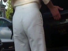 Ass Voyeur 12 - See Through White Pants Vpl