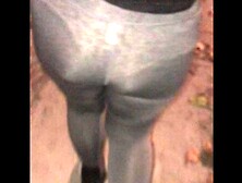 Wife in see through Yoga Pants Flashing Ass in Public