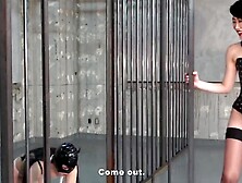 Mastix Ties Masochistic Woman to Chair with Her Legs Widen,  and Enjoys Using Her Undressed Cunt and Anal opening as Toys