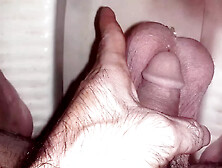 Cock Balls Pissing Handjob