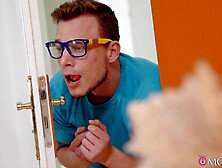 MILF Blonde with Fake Monster Tits Suzi Grande Fucks Young Creep Pavlos Hard