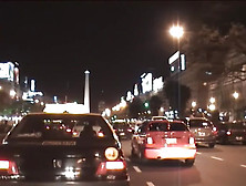 Amateur in taxi shoots rough back seat fuck