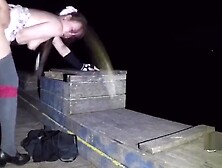 LN´s#37 Petite cutie in short skirt,  BJ & quickie lake bridge night