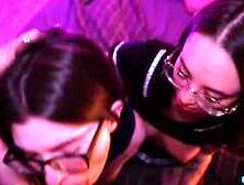 Pretty Mary gives greatest suck off with slutty schoolgirl in steamy threesome!