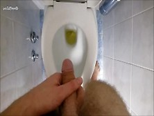 Pissing In Friends Toilet After Rough Threesome Sex