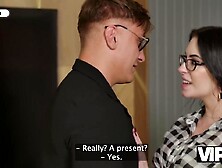 VIP4K.  Dad took a sex-toy out of a youthful girlfriend's vagina and drilled her in three holes