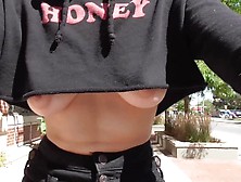 Teaser - Public City Biking Underboob