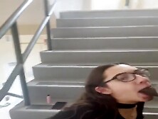 snowbunny gives public blowjob