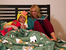 Rachael Cavalli seduces a young man in the bathroom, showcasing her curvy 36dd figure.