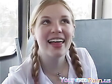 Teacher Has A Threesome With 2 On The Bus