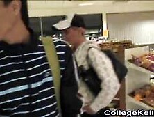 Amatur coed blonde teen sneaking around