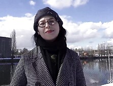 GERMAN SCOUT - Ebony Hair PAWG Glasses Gal Melli Venom Pick Up for 1st Casting Screw in Berlin