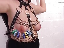 Breasty German slut screwed hard with large dildos