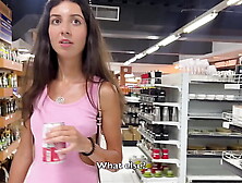 Cumwalk in Public Supermarket - Facial Fetish Outdoor Blowjob