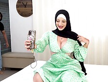 Arab woman with huge naturals sucks dick like a pro