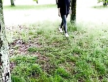 Public oral sex and swallow by bimbos inside the garden. KleoModel
