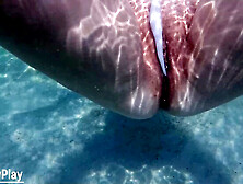 Mature MILF Gets Creampie Underwater - Cum Dripping From Her Pussy