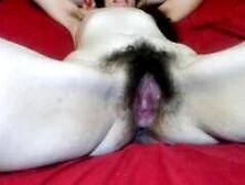 Hairy Pussy Camgirl Gapes & Shows Thick PAWG Thighs