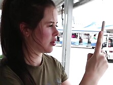 DIRTY petite teases boyfriend OUTDOORS at the beach