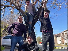 Step Mom Nina Dolci Gangbanged by Twin Step Brothers in Taboo Family Fuck