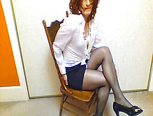 Steamy Solo Session With Vintage Crossdresser On A Stool